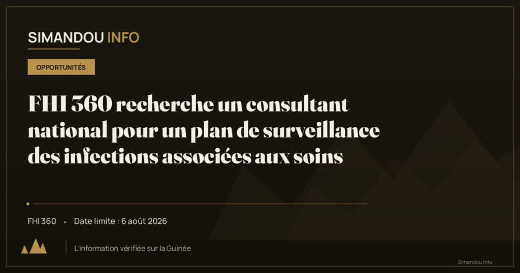 FHI 360 recherche un consultant national pour un plan de surveillance des infections associées aux soins