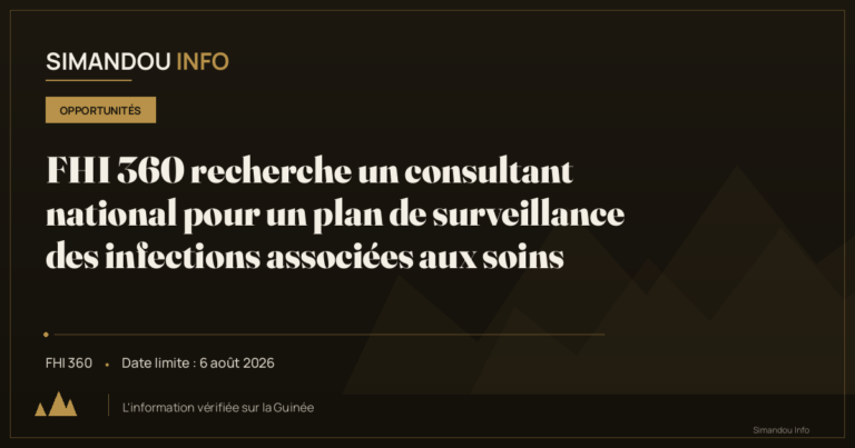 FHI 360 recherche un consultant national pour un plan de surveillance des infections associées aux soins