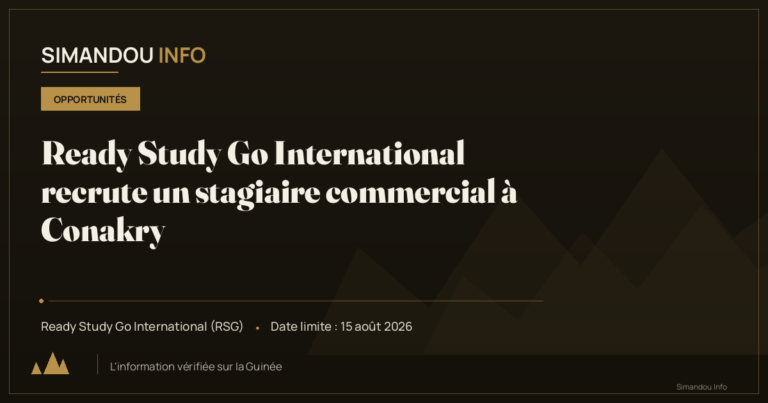 Ready Study Go International recrute un stagiaire commercial à Conakry