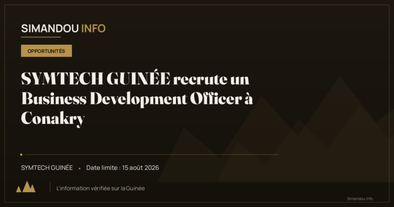 SYMTECH GUINÉE recrute un Business Development Officer à Conakry