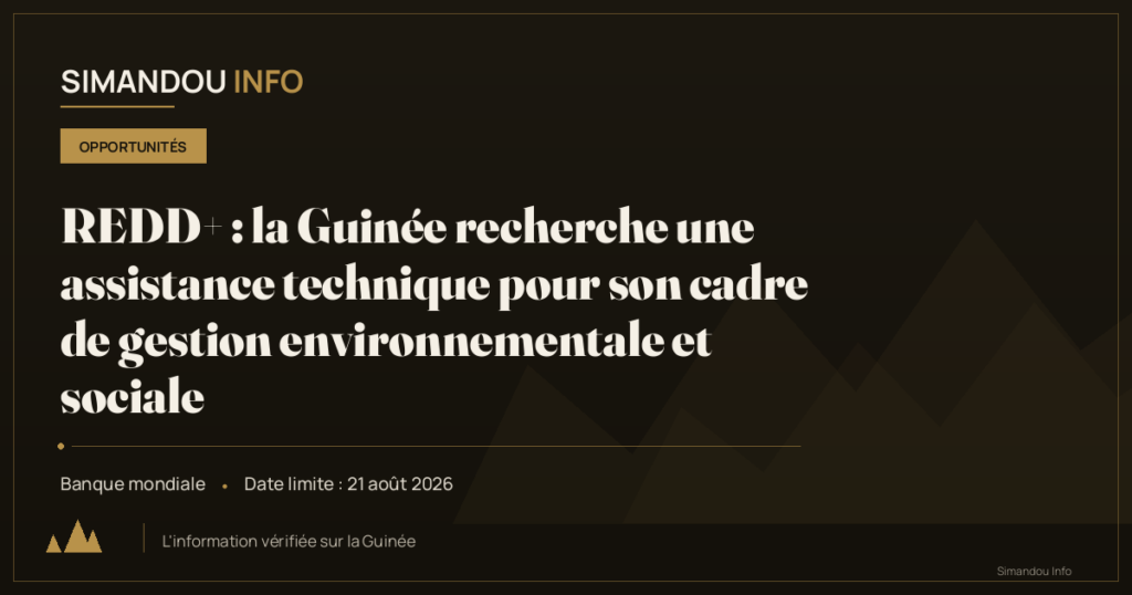 REDD+ : la Guinée recherche une assistance technique pour son cadre de gestion environnementale et sociale