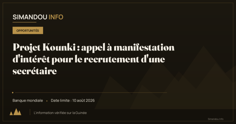 Projet Kounki : appel à manifestation d’intérêt pour le recrutement d’une secrétaire