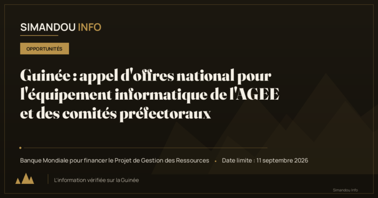 Guinée : appel d’offres national pour l’équipement informatique de l’AGEE et des comités préfectoraux