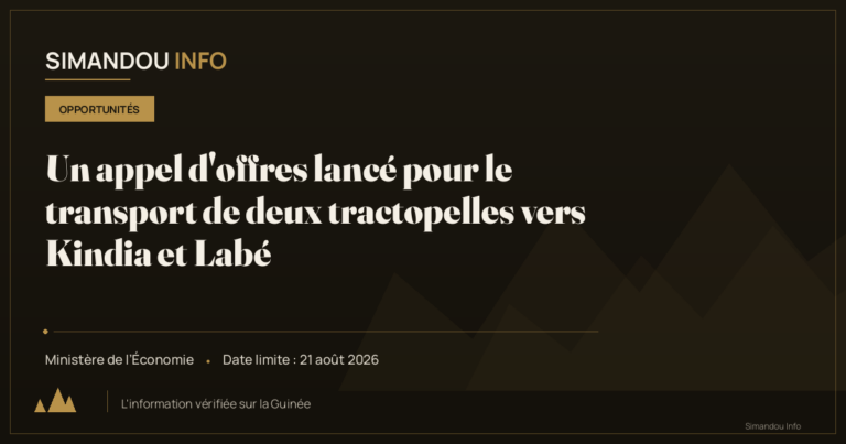 Un appel d’offres lancé pour le transport de deux tractopelles vers Kindia et Labé