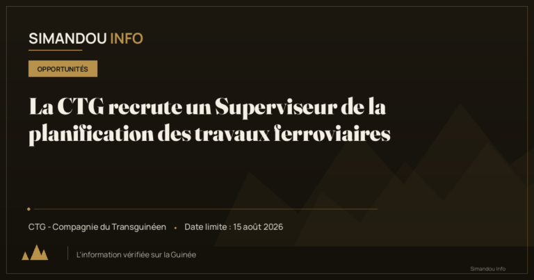 La CTG recrute un Superviseur de la planification des travaux ferroviaires
