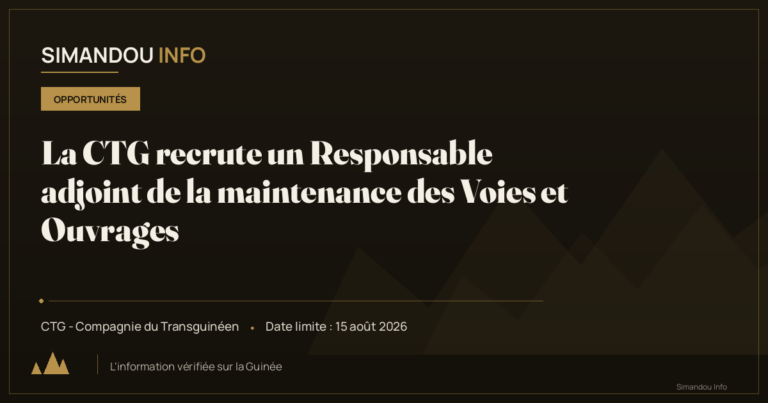 La CTG recrute un Responsable adjoint de la maintenance des Voies et Ouvrages