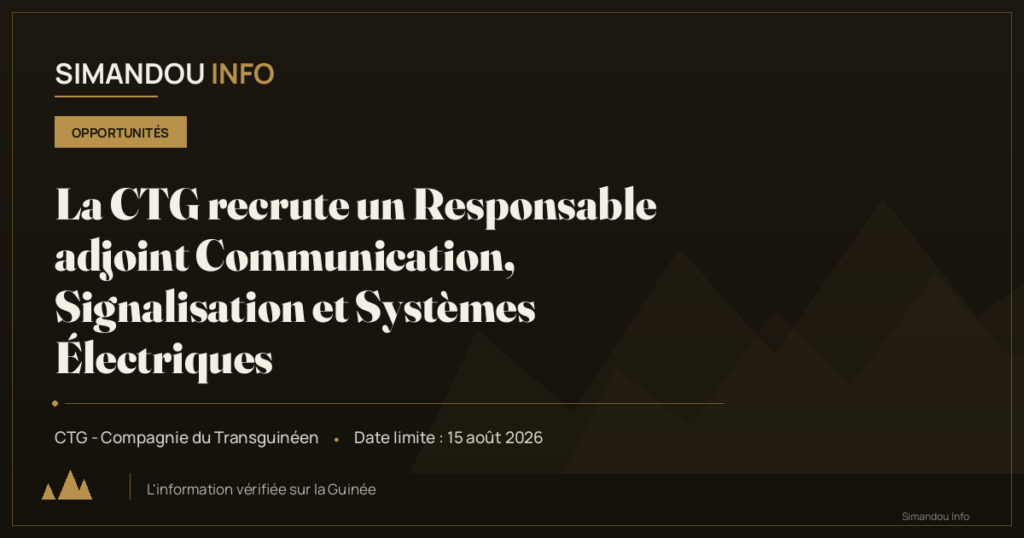 La CTG recrute un Responsable adjoint Communication, Signalisation et Systèmes Électriques