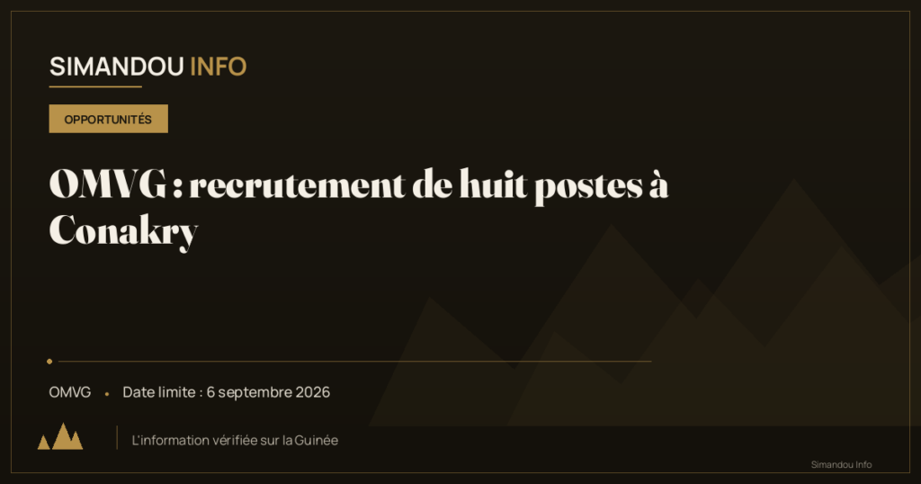 OMVG : recrutement de huit postes à Conakry