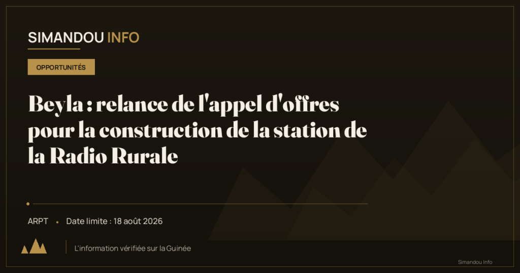 Beyla : relance de l’appel d’offres pour la construction de la station de la Radio Rurale