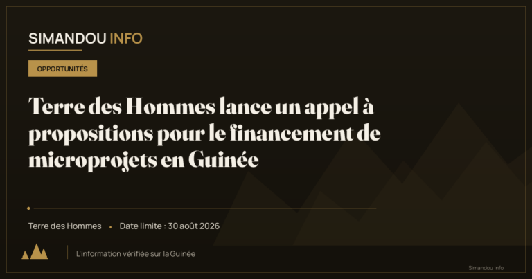 Terre des Hommes lance un appel à propositions pour le financement de microprojets en Guinée
