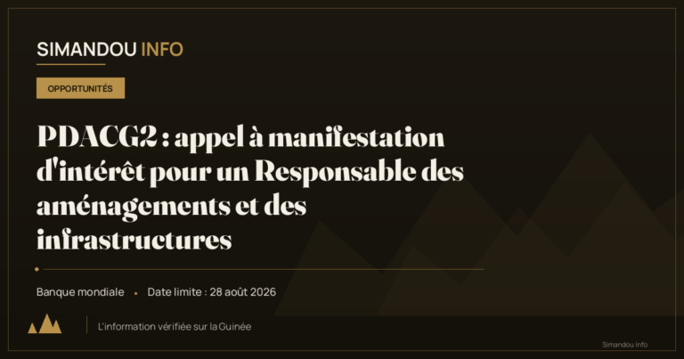 PDACG2 : appel à manifestation d’intérêt pour un Responsable des aménagements et des infrastructures