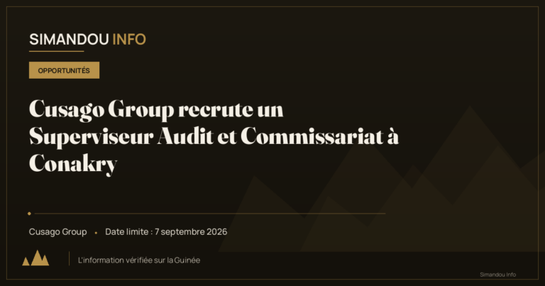 Cusago Group recrute un Superviseur Audit et Commissariat à Conakry