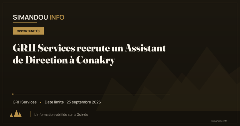 GRH Services recrute un Assistant de Direction à Conakry