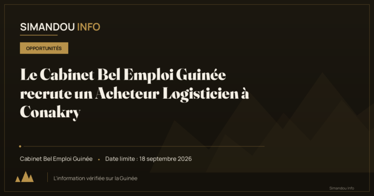 Le Cabinet Bel Emploi Guinée recrute un Acheteur Logisticien à Conakry