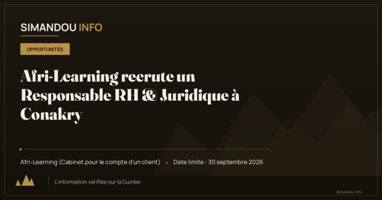 Afri-Learning recrute un Responsable RH & Juridique à Conakry