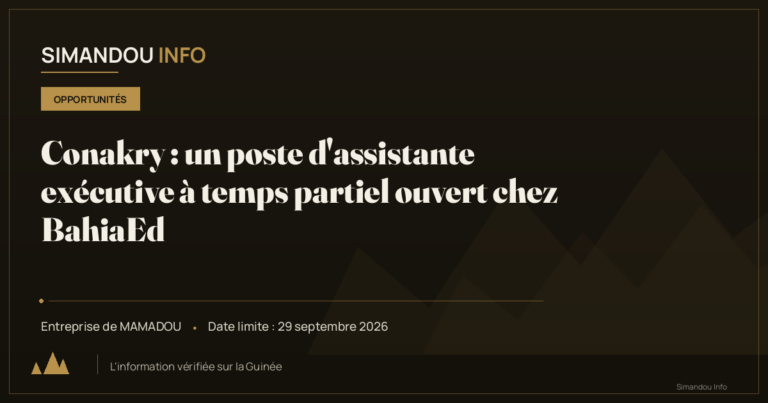Conakry : un poste d’assistante exécutive à temps partiel ouvert chez BahiaEd
