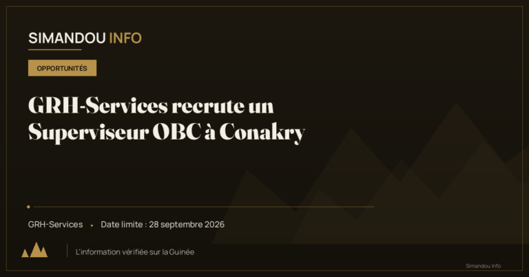 GRH-Services recrute un Superviseur OBC à Conakry