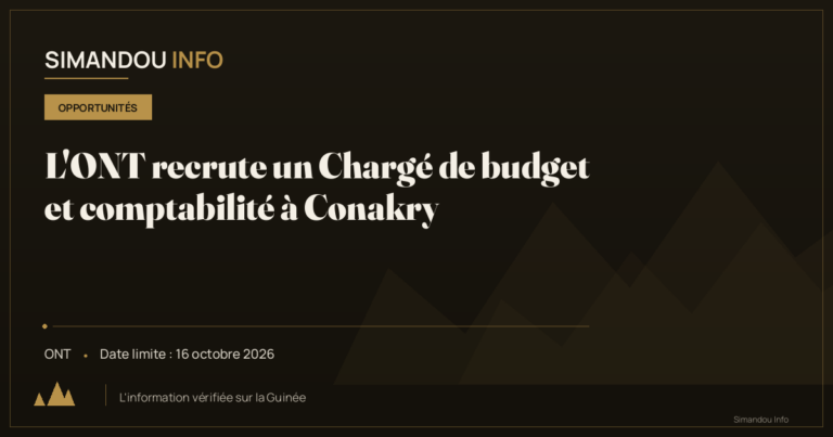 L’ONT recrute un Chargé de budget et comptabilité à Conakry