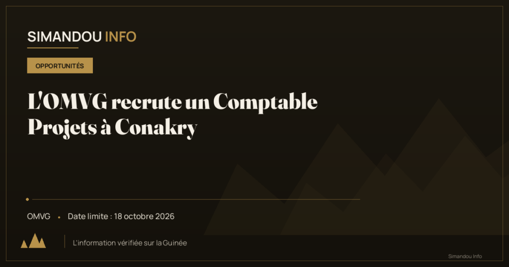L’OMVG recrute un Comptable Projets à Conakry